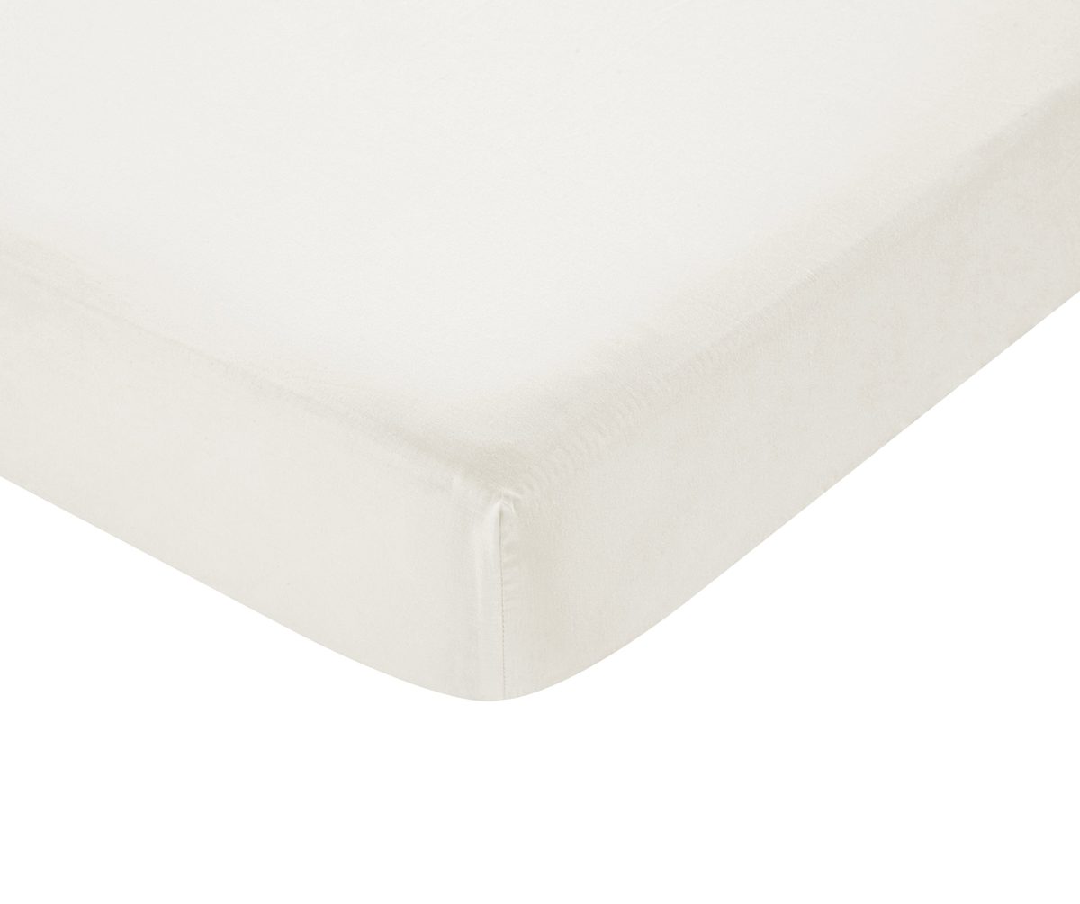 Pinzon Ultrasoft 180TC Fitted Sheets, Ivory 135 x 190 x 40 cm