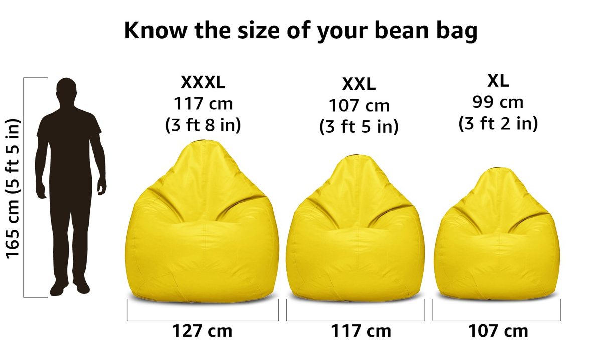 Amazon Brand - Solimo XXXL Bean Bag Cover (Yellow)