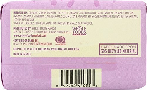 Whole Foods Market, Lavender Organic Triple Milled Soap, 8 Ounce