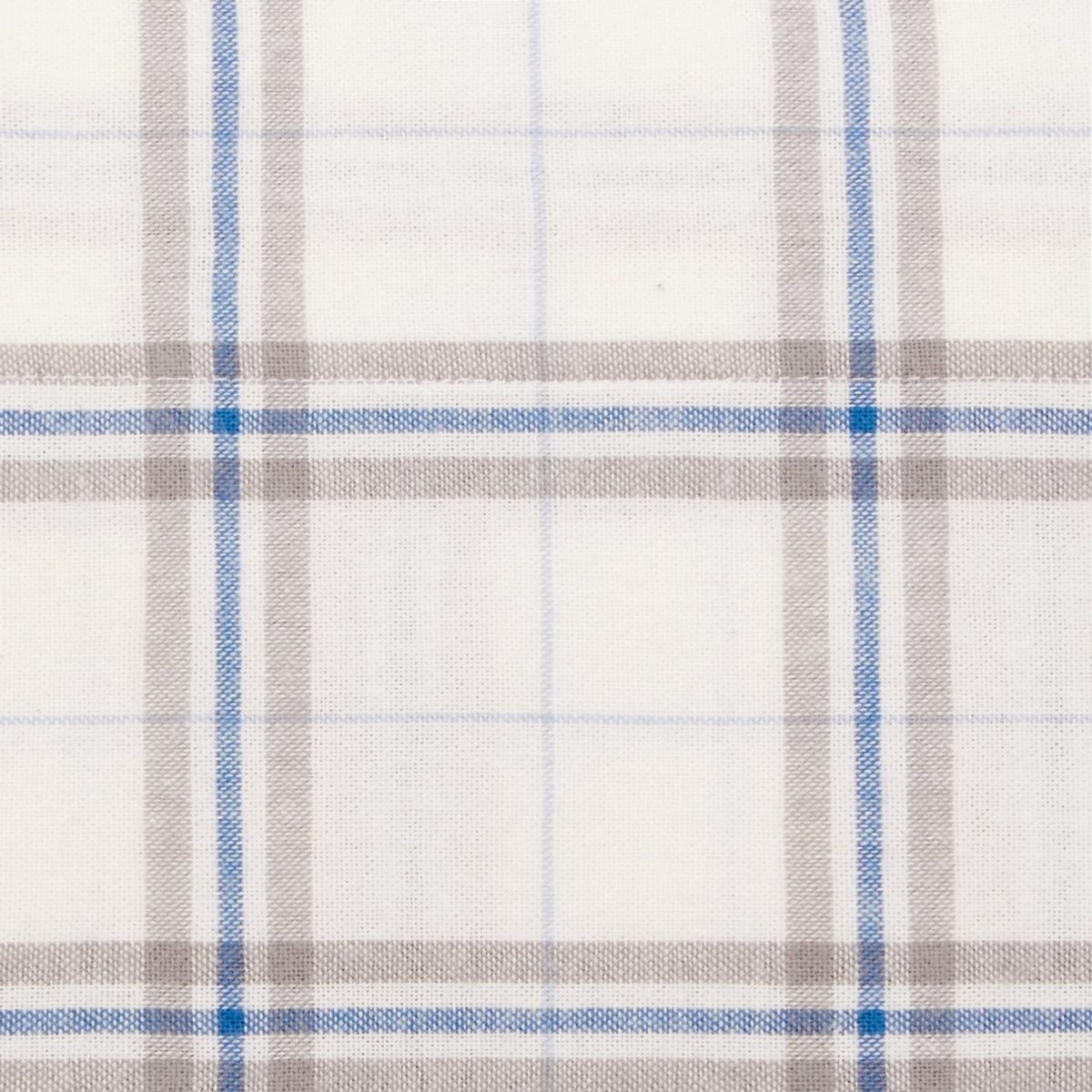 Pinzon 160 Gram Plaid Flannel Cotton Bed Sheet Set, King, Cream / Blue Stripe Plaid