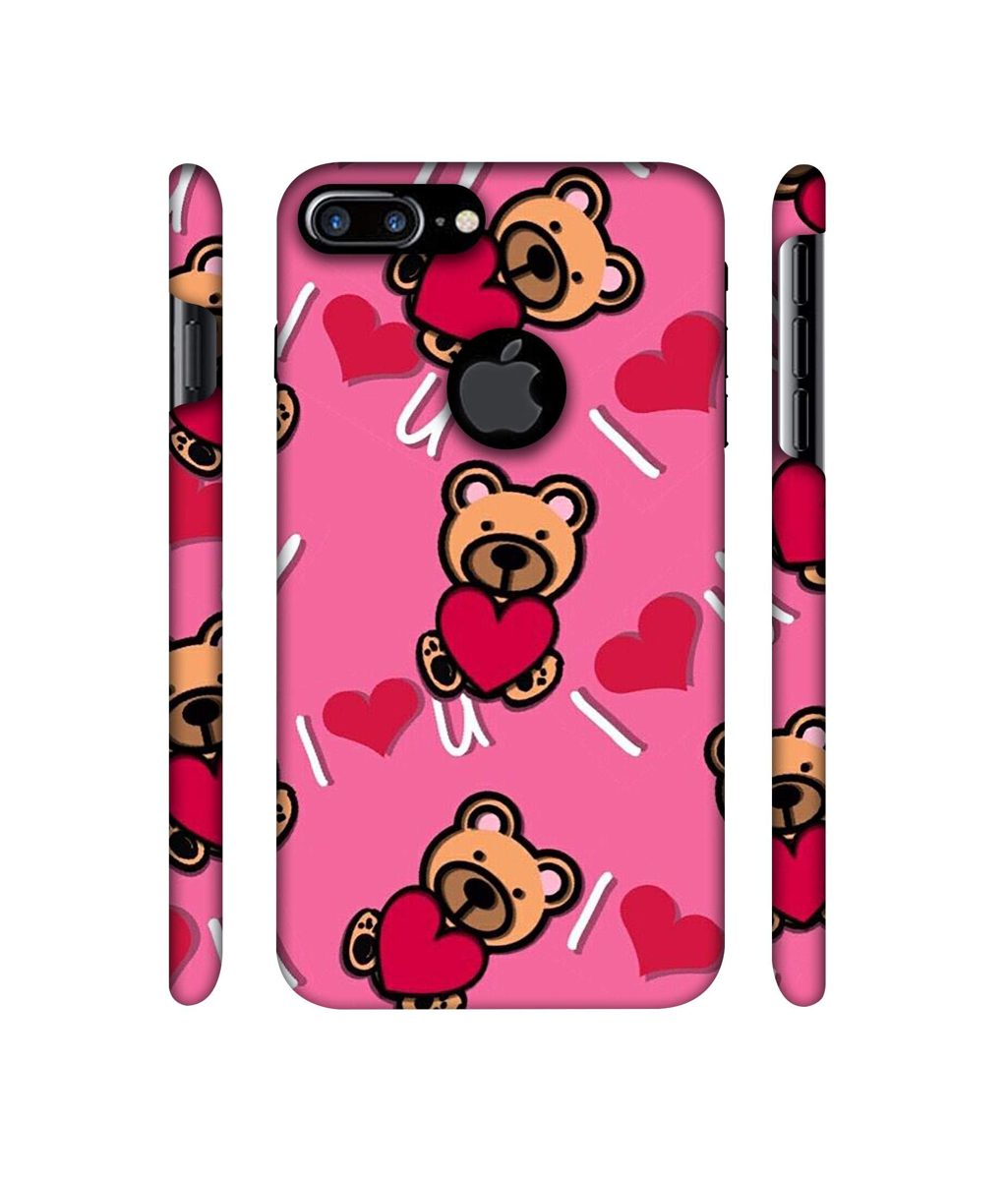 Amazon Brand - Solimo Designer Heart Holding Bear 3D Printed Hard Back Case Mobile Cover for Apple iPhone 7 Plus (Logo Cut)