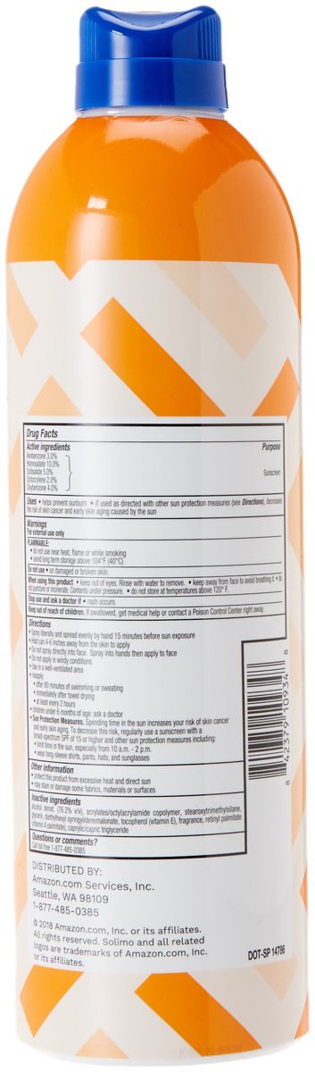 Amazon Brand - Solimo General Protection Continuous Sunscreen Spray Broad Spectrum SPF 50, 11 Ounce (Pack of 2) & Solimo Sport Continuous Sunscreen Spray Broad Spectrum SPF 30, 11 Ounce (Pack of 2)