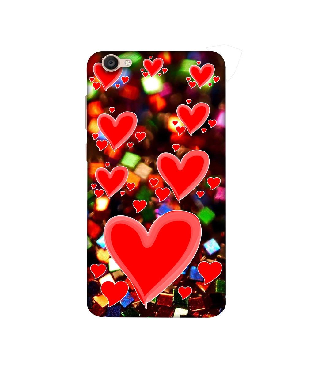 Amazon Brand - Solimo Designer Heart Texture on Glitters 3D Printed Hard Back Case Mobile Cover for Vivo V5