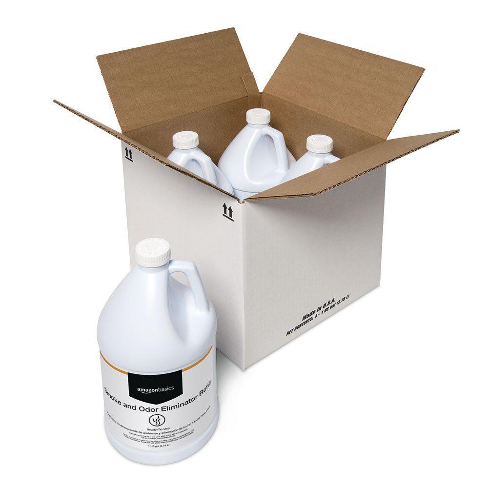 AmazonBasics Smoke and Odor Eliminator Refill, 1-Gallon, 4-Pack