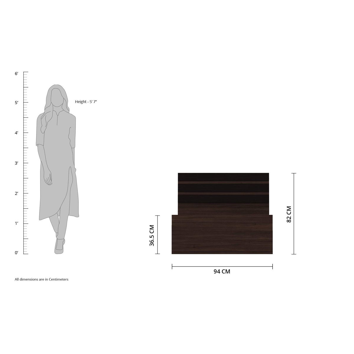 Amazon Brand - Solimo Liza Single Size Engineered Wood Bed (Acacia Dark Finish)