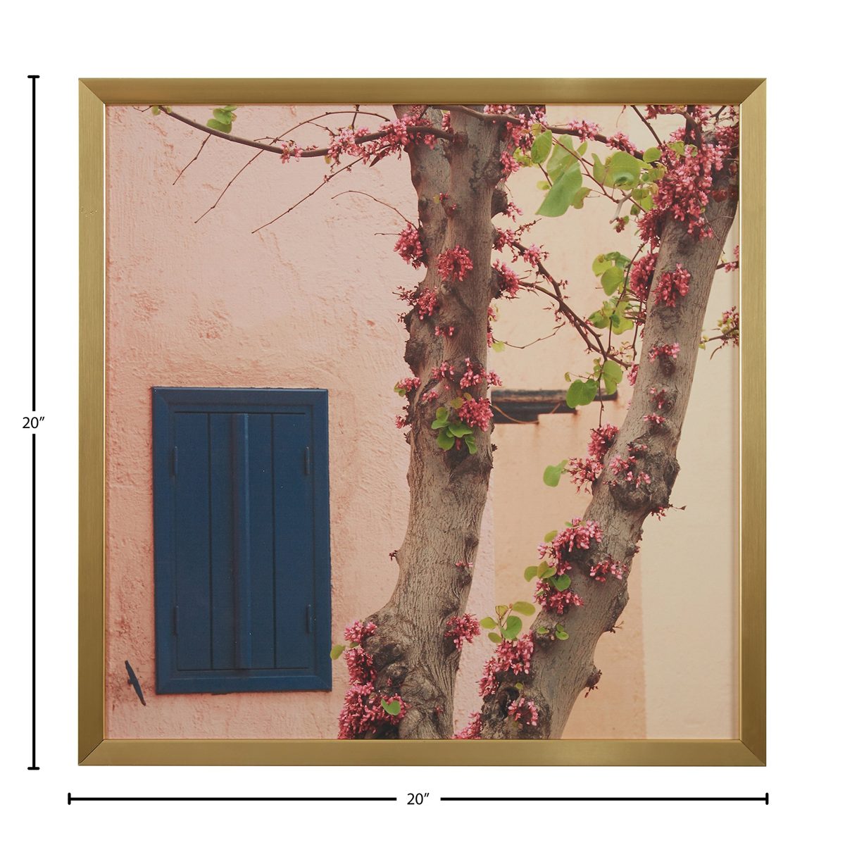 Rivet Pink Blossoms at the Villa on Wood in Black Frame