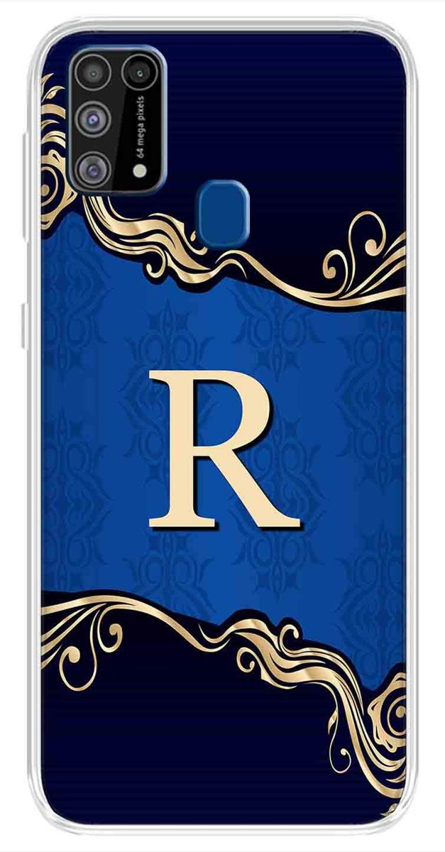 Amazon Brand - Solimo Designer Multicolor Blue Pattern Alphabet-R Printed Soft Back Case Mobile Cover for Samsung Galaxy M31