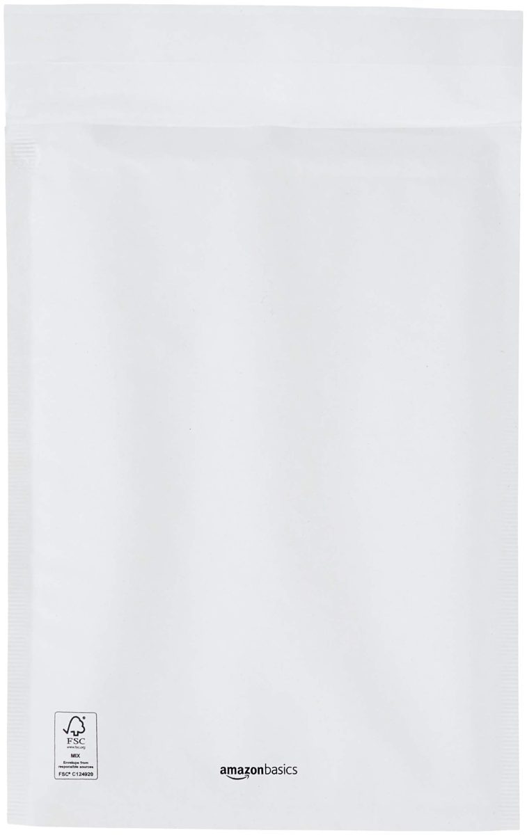 AmazonBasics Bubble Mailer, White, 180 mm x 265 mm, 50 Pack