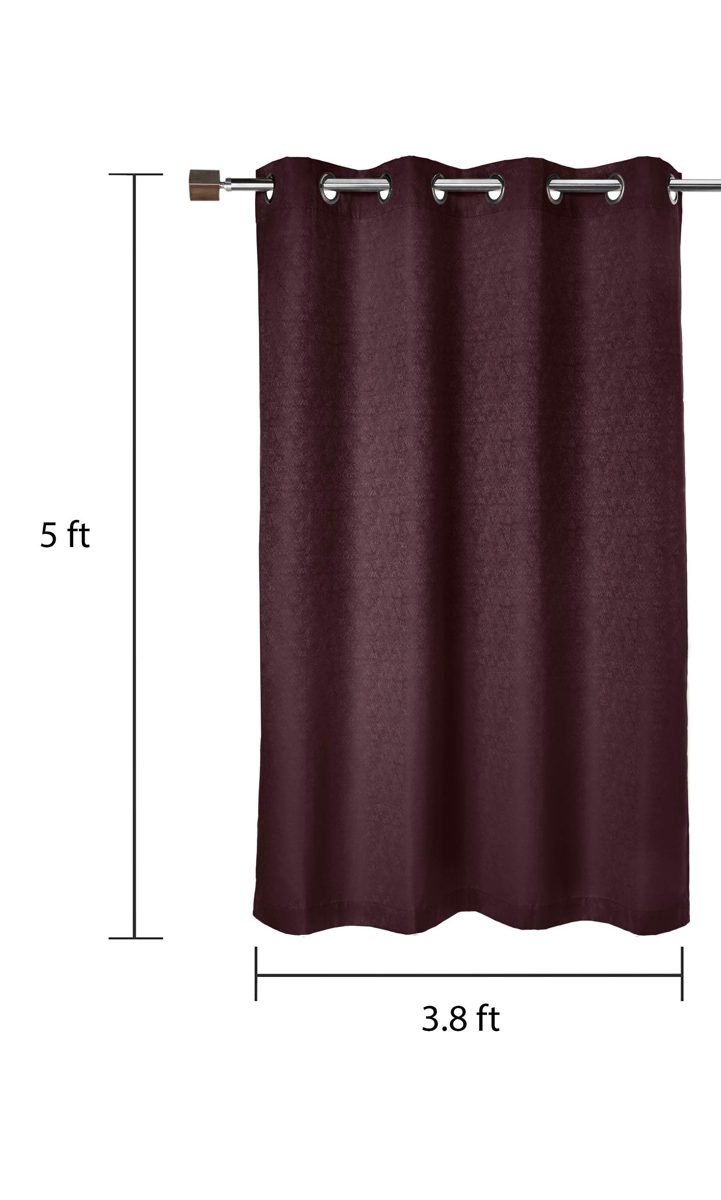 Amazon Brand - Solimo Magnolia Window Curtain, 5 feet - Set of 1 (Plum Purple)