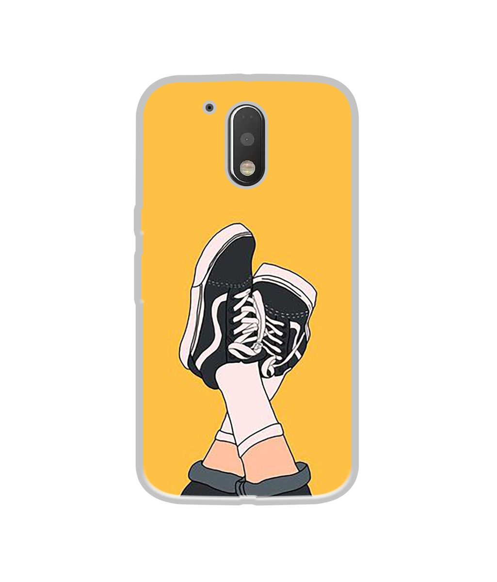Amazon Brand - Solimo Designer Boy Shoes Pattern UV Printed Soft Back Case Mobile Cover for Motorola Moto G4 Plus