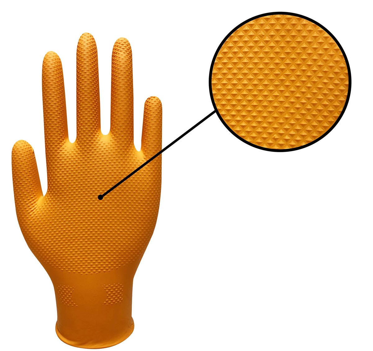 AmazonCommercial Powder Free Disposable Nitrile Gloves, 7 mil, Orange, Diamond Textured, 240MM Size L, 100 per Pack