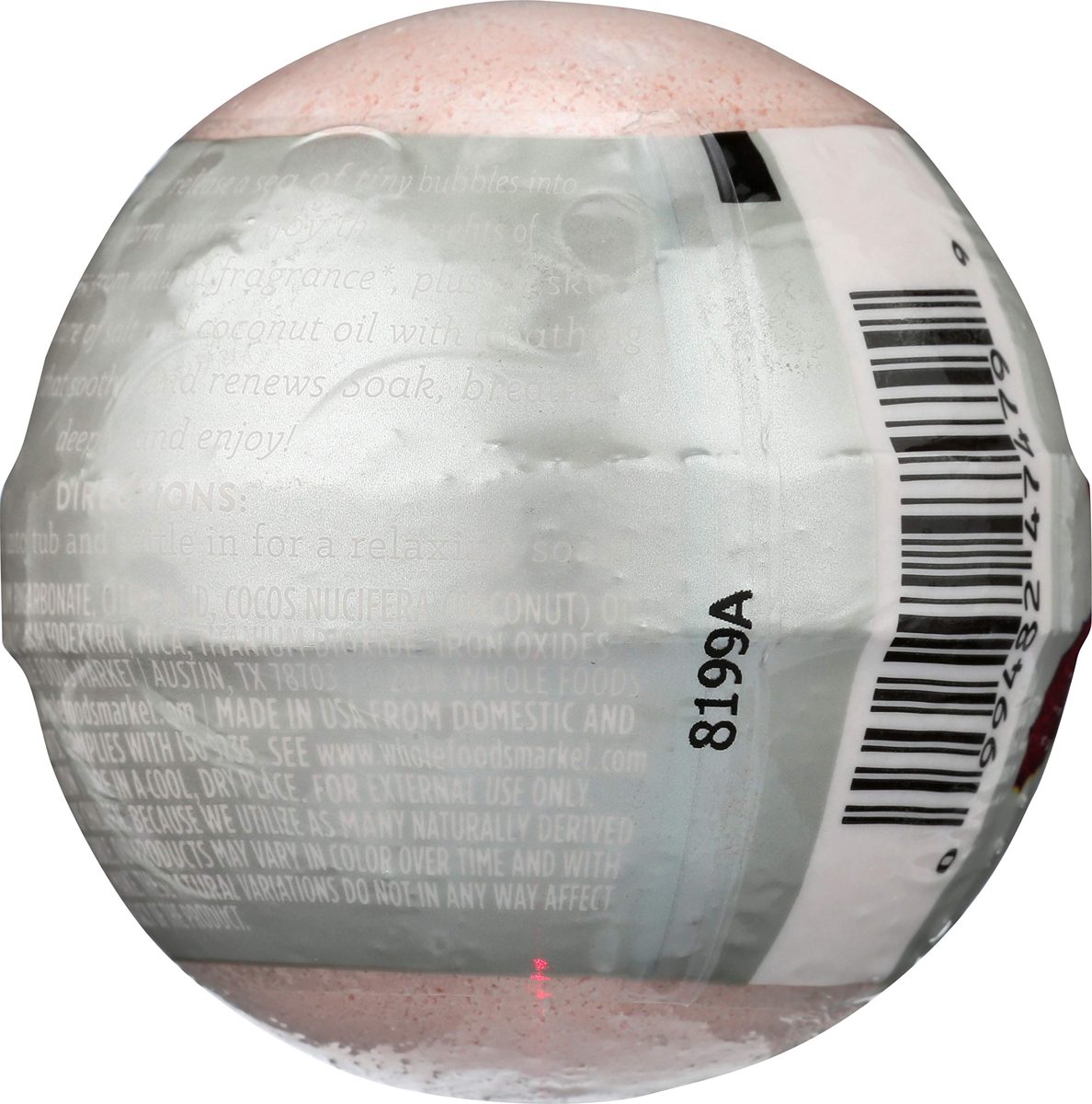 Whole Foods Market, Fizzing Bath Bomb, Frosted Winter Berry, 4.6 oz