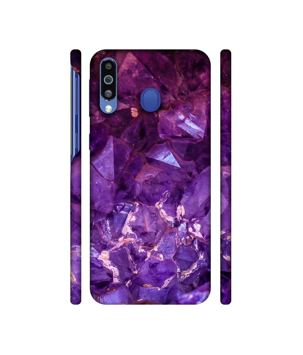 Amazon Brand - Solimo Designer Purpal Stone 3D Printed Hard Back Case Mobile Cover for Samsung Galaxy M21