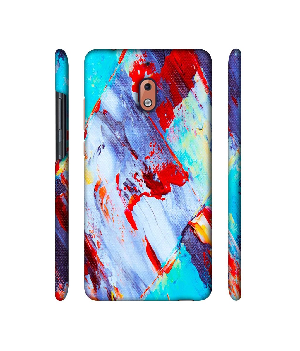 Amazon Brand - Solimo Designer Blue and Red Brush Texture 3D Printed Hard Back Case Mobile Cover for Nokia 2.1
