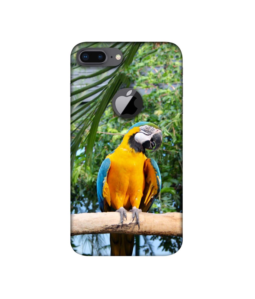 Amazon Brand - Solimo Designer Macaw Bird 3D Printed Hard Back Case Mobile Cover for Apple iPhone 8 Plus (with Logo Cut)