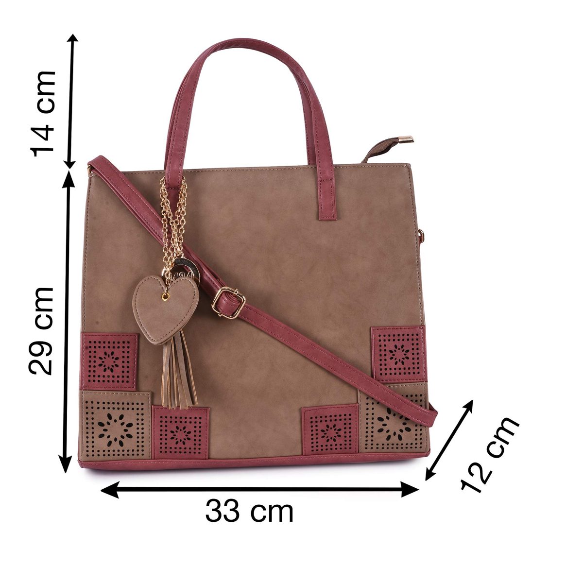 Nia & Nicole Women's Handbag (Beige:: Pink)