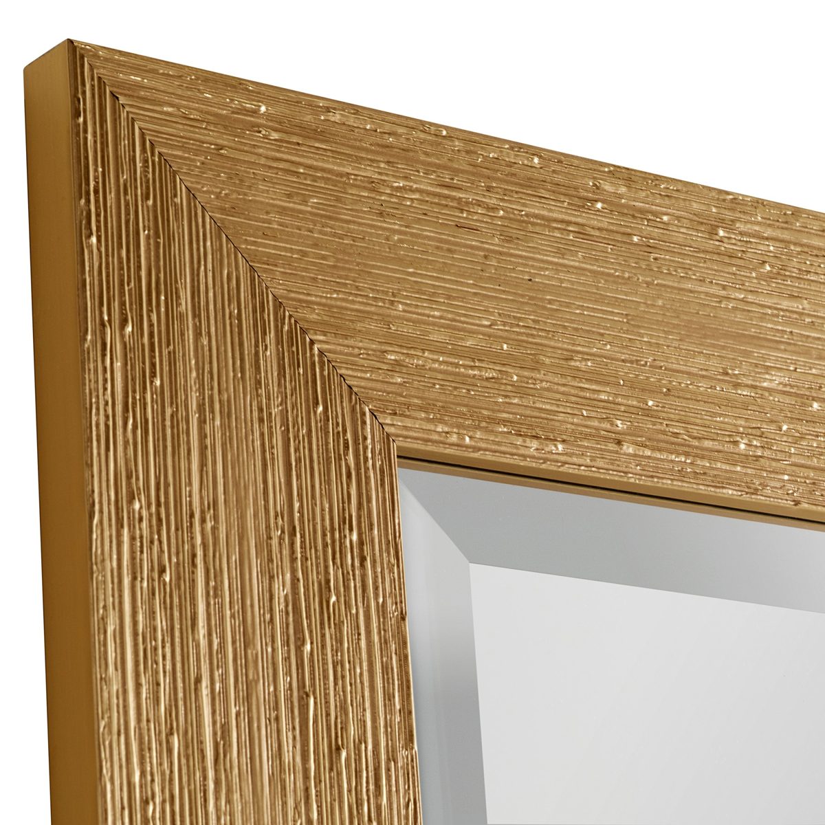 Stone & Beam Classic Rectangular Flat Frame Mirror, 80"H, Gold Finish