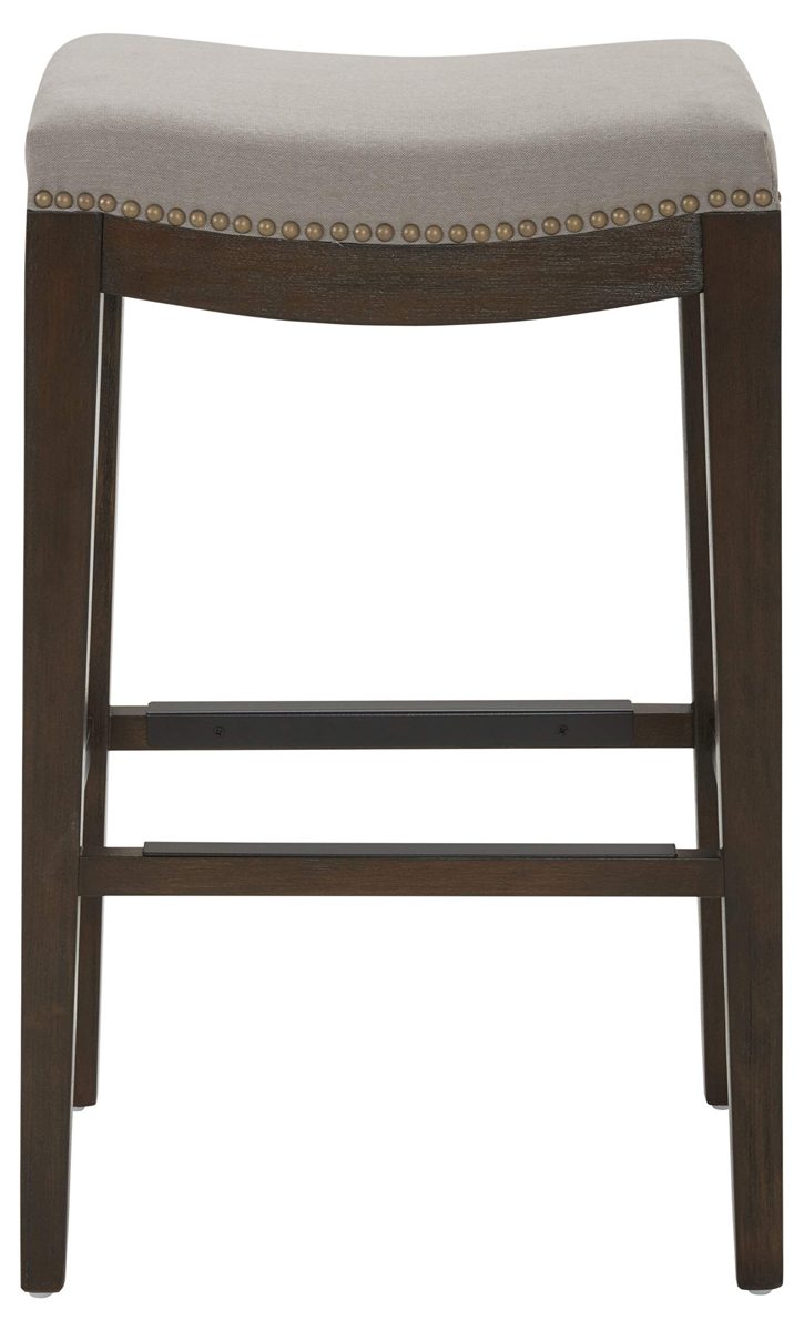 Amazon Brand – Stone & Beam Elden Nailhead-Trim Kitchen Counter Backless Bar Stool, 30"H, Slate