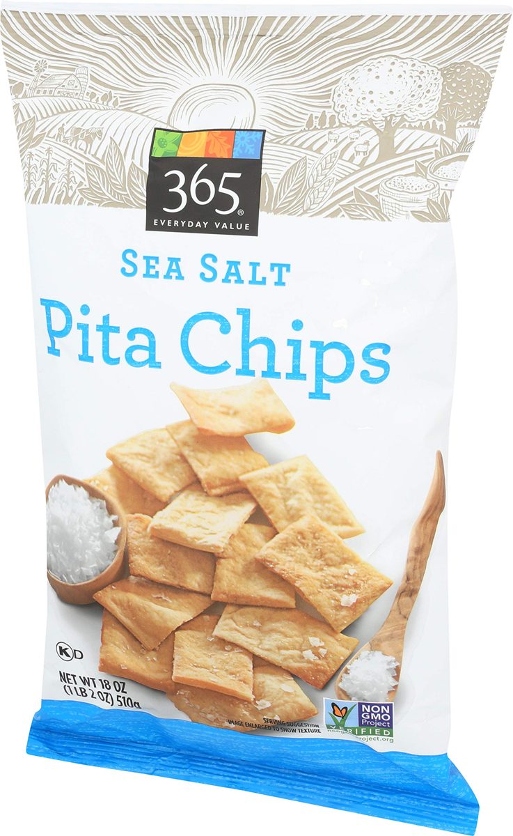 365 Everyday Value, Pita Chips, Sea Salt, 18 oz