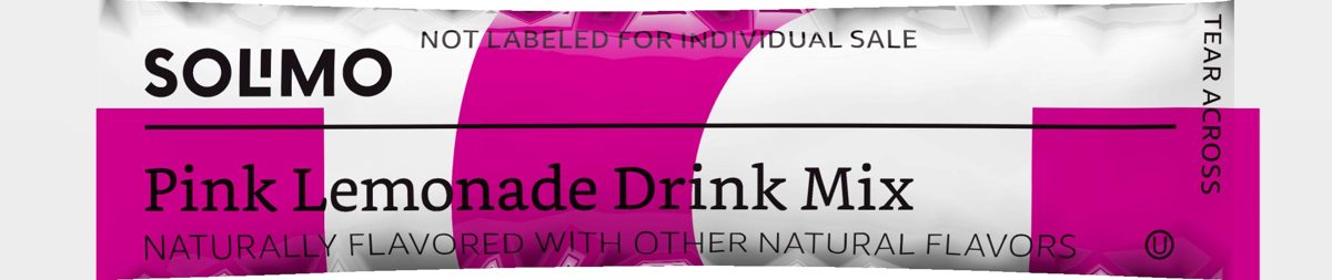 Amazon Brand - Solimo Pink Lemonade Drink Mix Singles (10 packets)