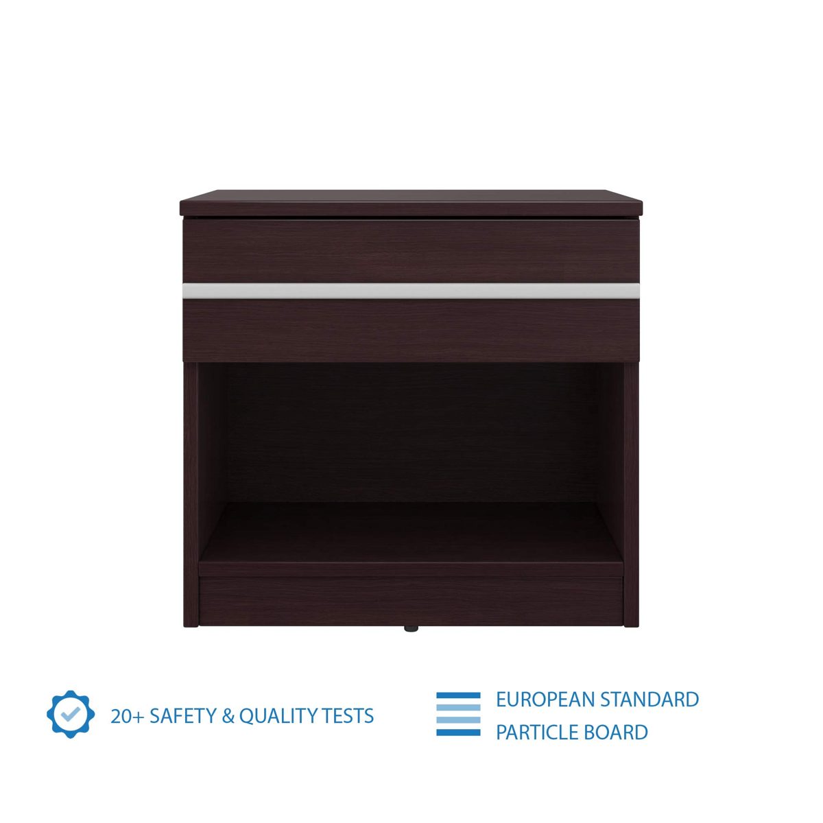 Amazon Brand - Solimo Vega Engineered Wood Bed Side Table (Espresso Finish)