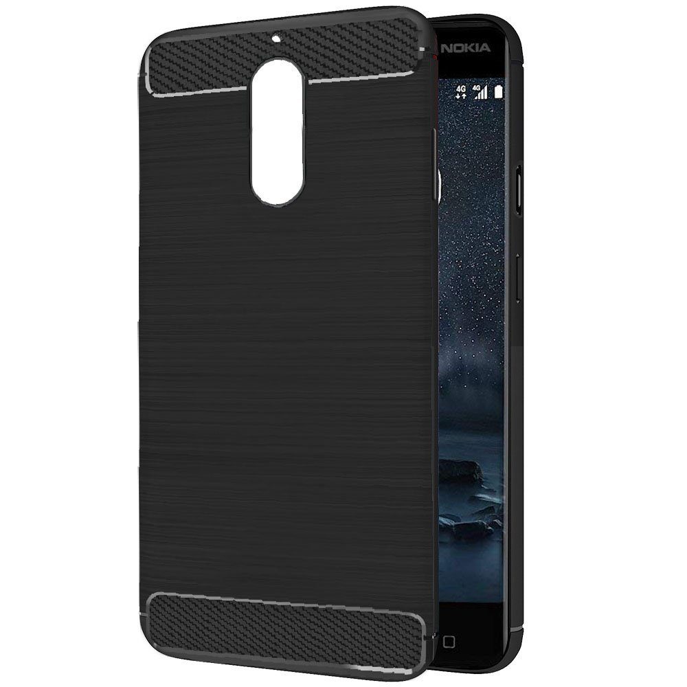 Amazon Brand - Solimo Protective Mobile Cover (Soft & Flexible Back case) for Nokia 6 (Black)