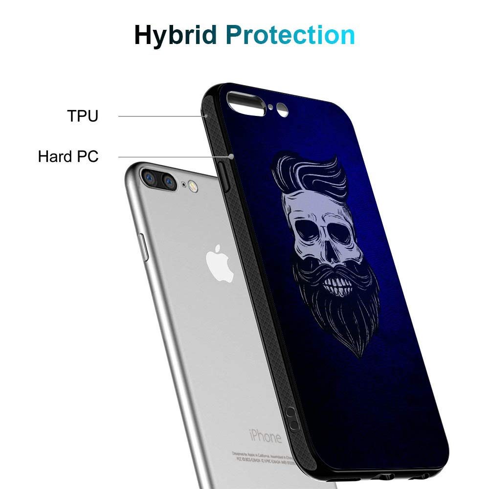 Amazon Brand - Solimo Designer Beard Skull Printed Hard Back Case Mobile Cover for Apple iPhone 8 Plus / 7 Plus (D1189)