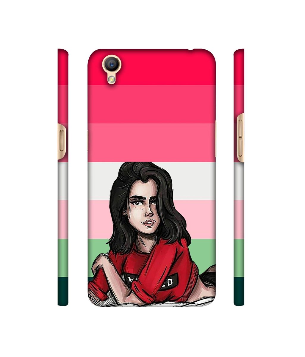 Amazon Brand - Solimo Designer Lady Vector with Line 3D Printed Hard Back Case Mobile Cover for Oppo A37