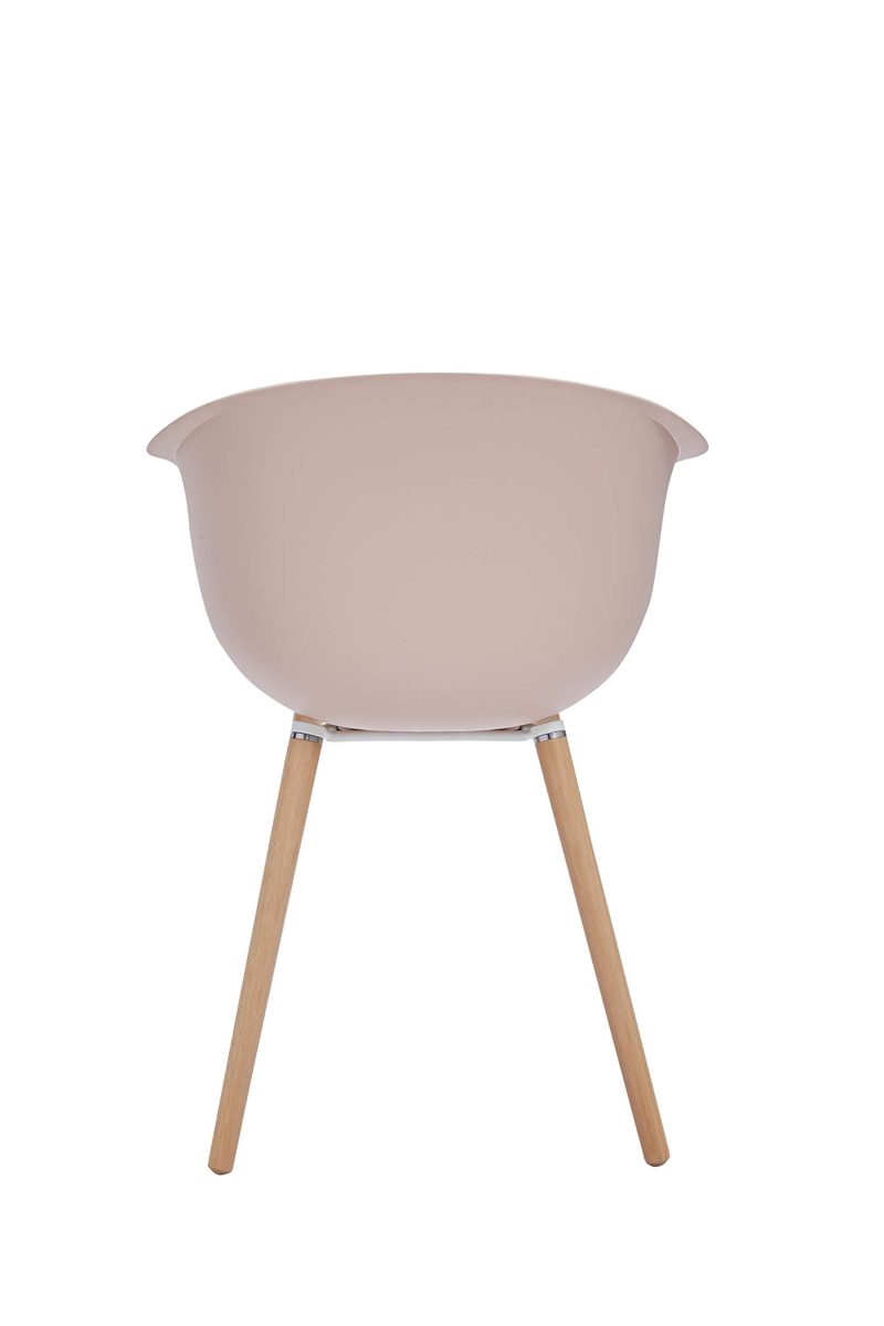 Amazon Brand - Rivet Alva Modern Curved-Back Plastic Dining Chair, 23.2"W, Nude Pink (Renewed)