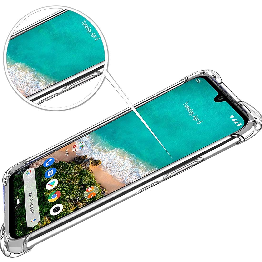 Amazon Brand - Solimo Mobile Cover (Soft & Flexible Back case) for Mi A3 (Transparent)