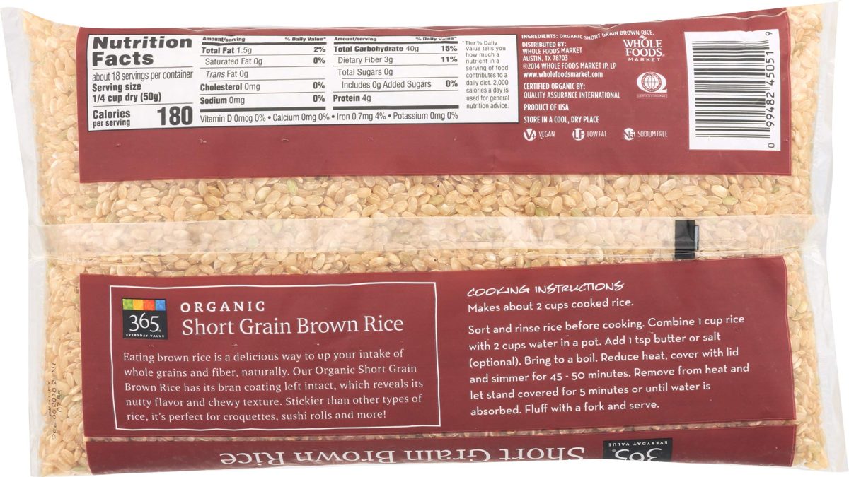 365 Everyday Value, Organic Short Grain Brown Rice, 32 oz