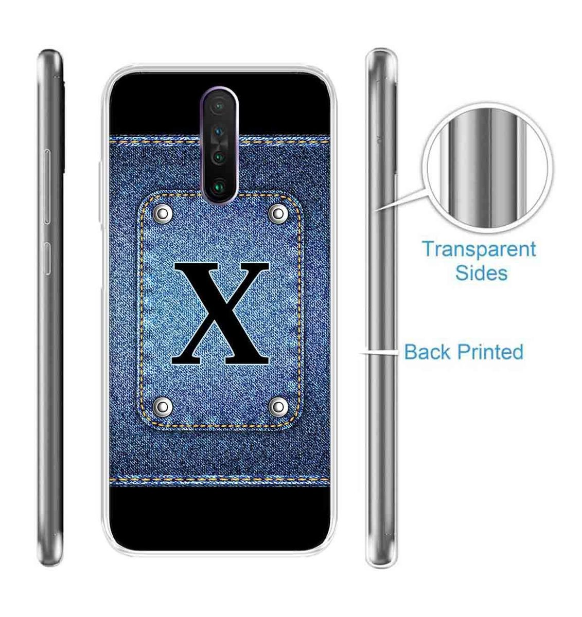 Amazon Brand - Solimo Designer Multicolor Button Jeans Alphabet-X Printed Soft Back Case Mobile Cover for Poco X2 / Xiaomi Redmi K30