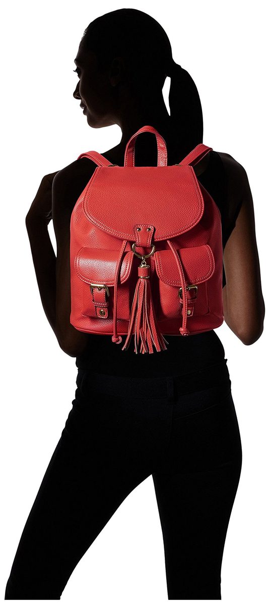 SOCIETY NEW YORK Women's Backpack with Tassel, Red
