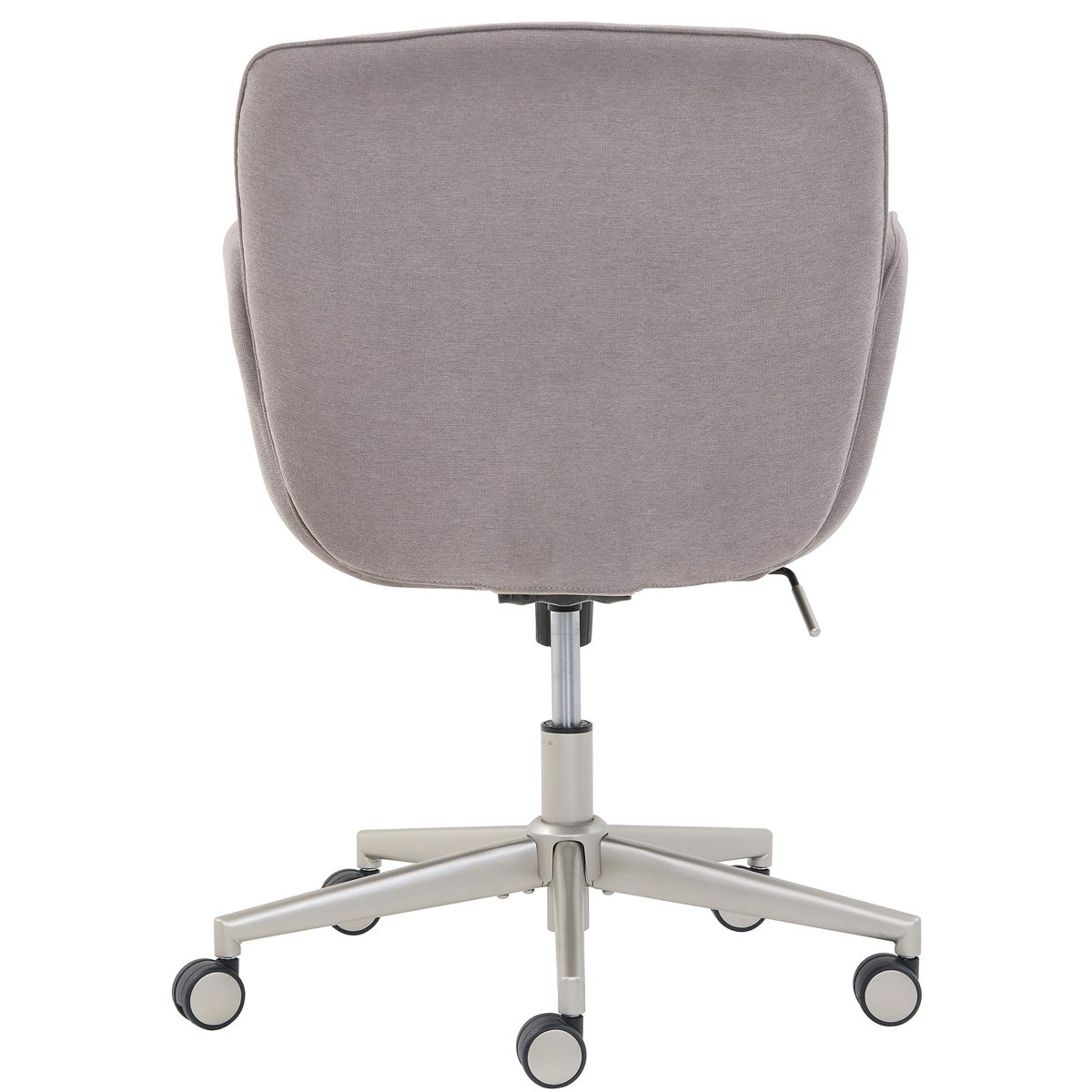 Amazon Brand – Rivet Modern Upholstered Swivel Home Office Task Chair, 25.5"W, Ash Gray with Nickel Finish (Renewed)