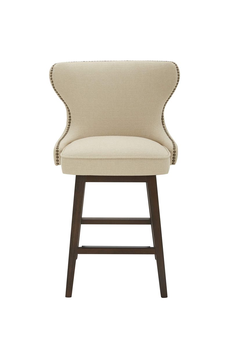 Amazon Brand – Stone & Beam Louise Memory Swivel Counter-Height Barstool, 38.2"H, Hemp