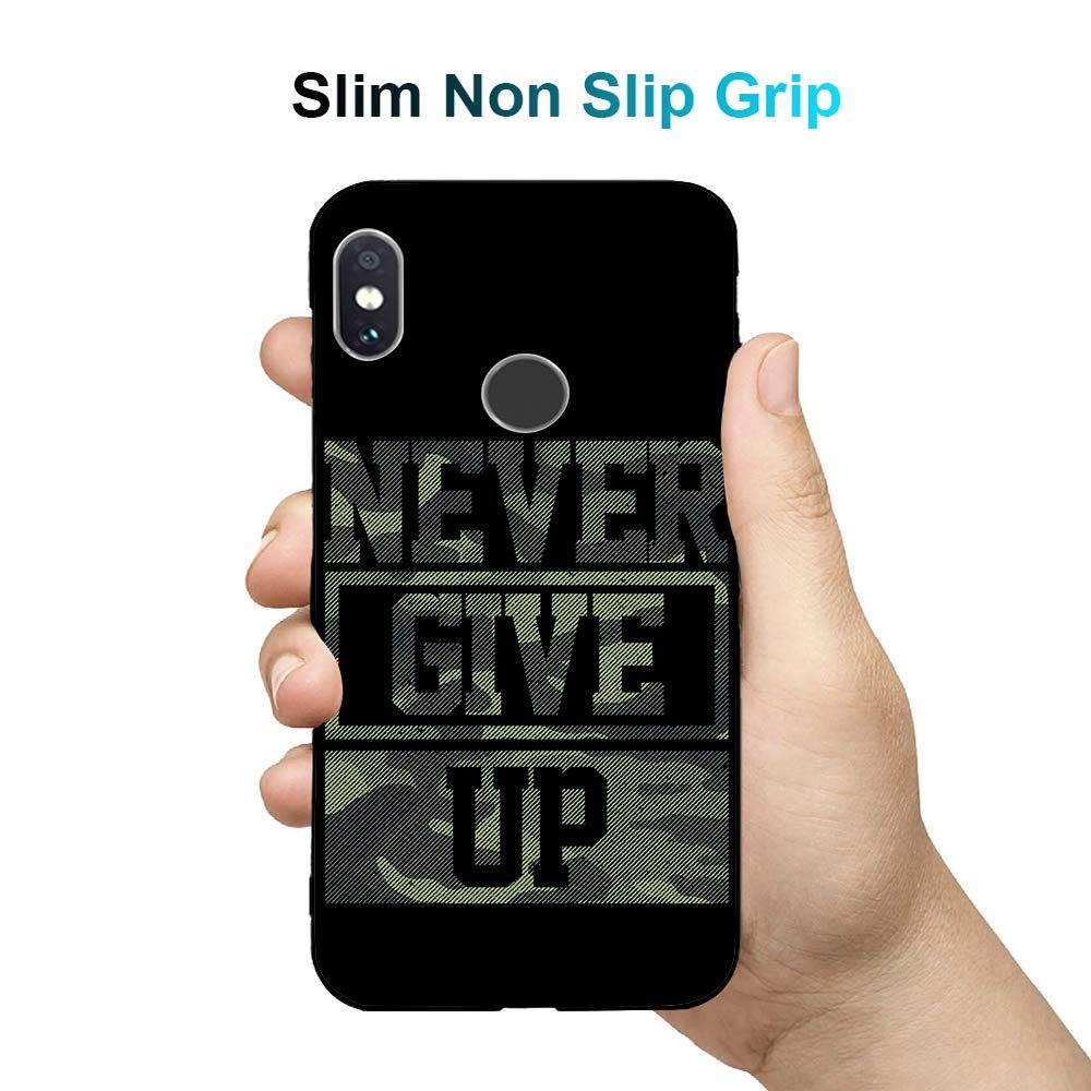 Amazon Brand - Solimo Designer Never Give Up Printed Hard Back Case Mobile Cover for Redmi Note 6 Pro