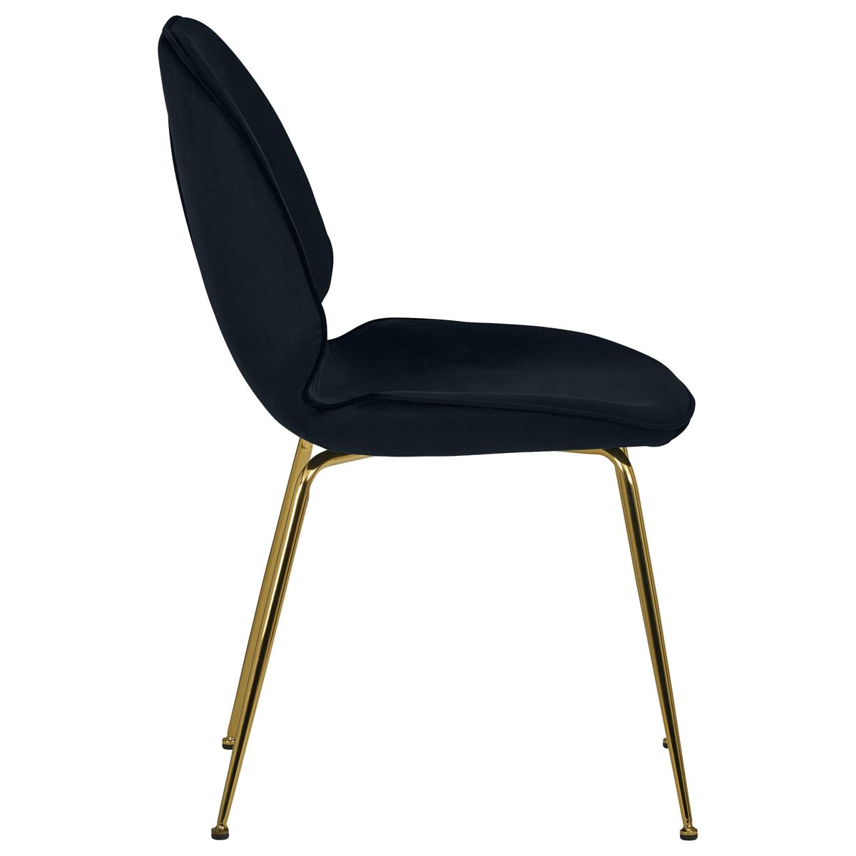 Rivet Mid-Century Luxe Velvet Dining Chair, 34.1"H, Set of 2, Dark Blue