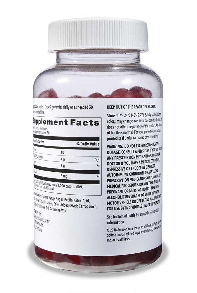 Amazon Brand - Solimo Adult Multivitamin, 300 Gummies, 75-Day Supply (Pack of 2) & Solimo Melatonin 5mg, 120 Gummies (2 Gummies per Serving)