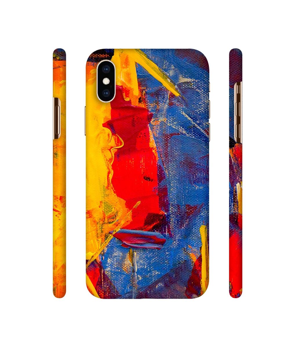 Amazon Brand - Solimo Designer Yellow and Dark Blue Canvas 3D Printed Hard Back Case Mobile Cover for Apple iPhone Xs Max