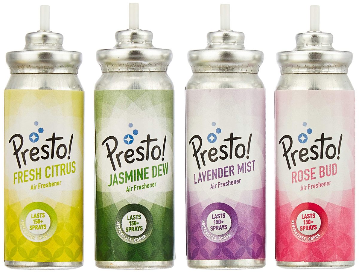 Amazon Brand - Presto! One Touch Air Freshener Refills (without dispenser) - 15 ml (Set of 4)