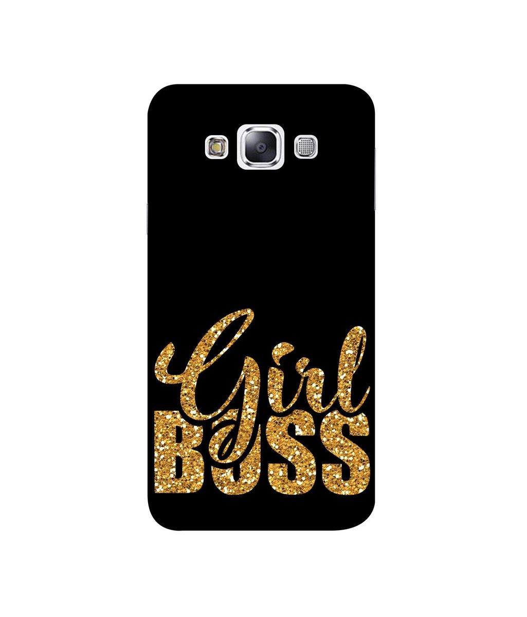 Amazon Brand - Solimo Designer Sparkle Girl Boss 3D Printed Hard Back Case Mobile Cover for Samsung Galaxy E7