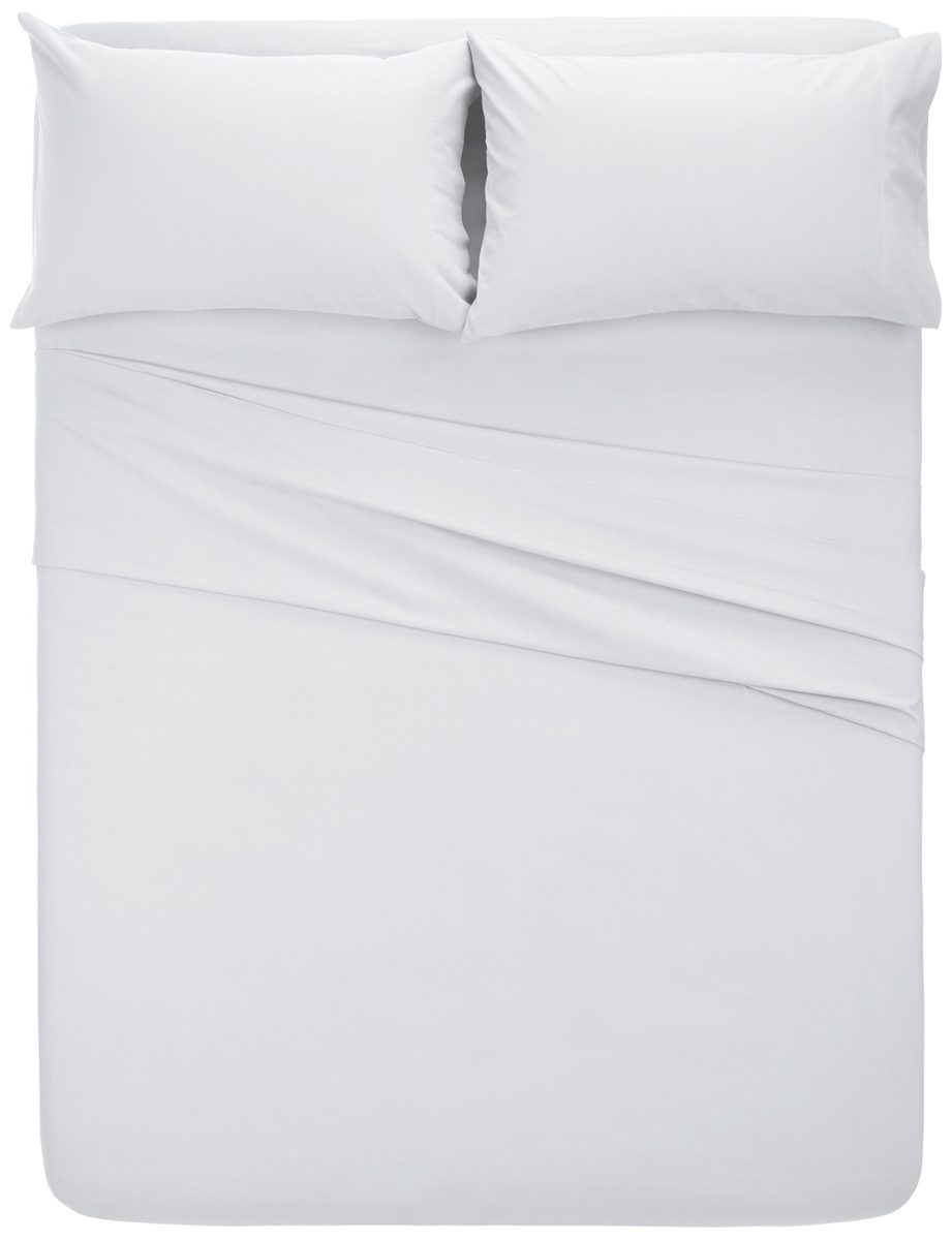 Pinzon Signature Cotton Heavyweight Velvet Flannel Sheet Set - King, White