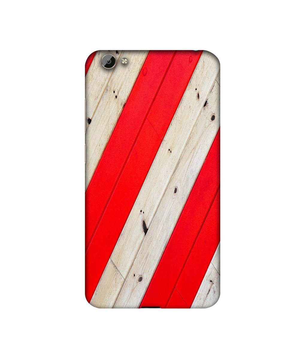 Amazon Brand - Solimo Designer Red and Cream Color Wood 3D Printed Hard Back Case Mobile Cover for Vivo Y66