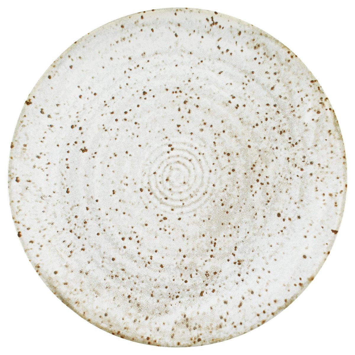 Rivet 18-Piece Stoneware Plates and Bowls Dinnerware Set, Service for 6, Speckle Swirl Glaze