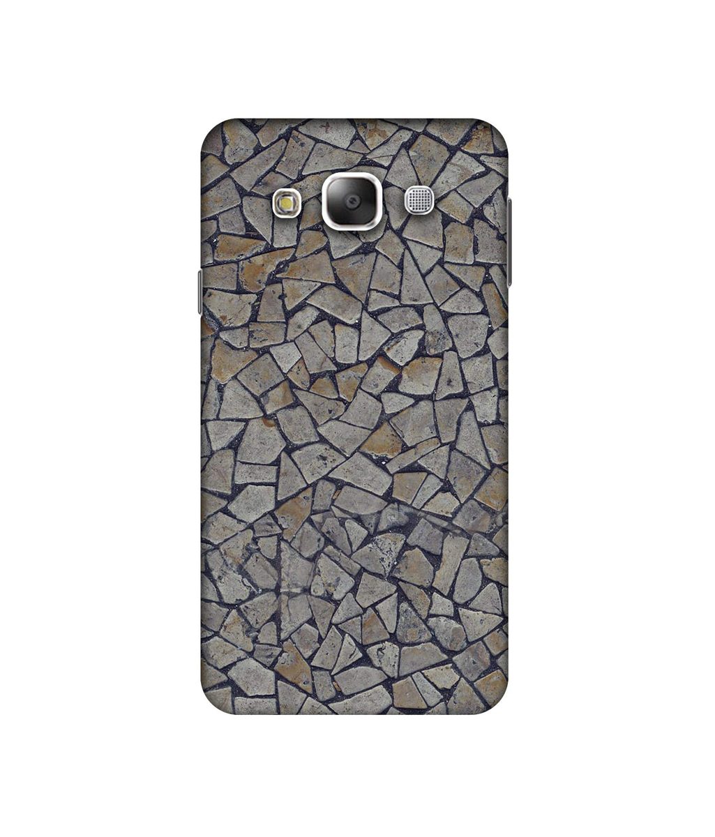 Amazon Brand - Solimo Designer Marble Pices 3D Printed Hard Back Case Mobile Cover for Samsung Galaxy E5