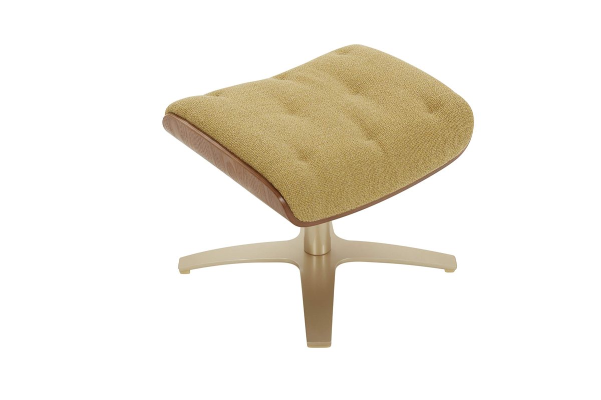 Amazon Brand – Rivet Olander Mid-Century Modern Ottoman with Self-Centering Swivel Base, 20.5"W, Lemongrass