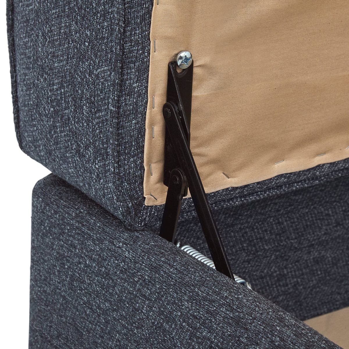 Amazon Brand – Stone & Beam Stella Storage Ottoman on Wheels, 47"W, Blue