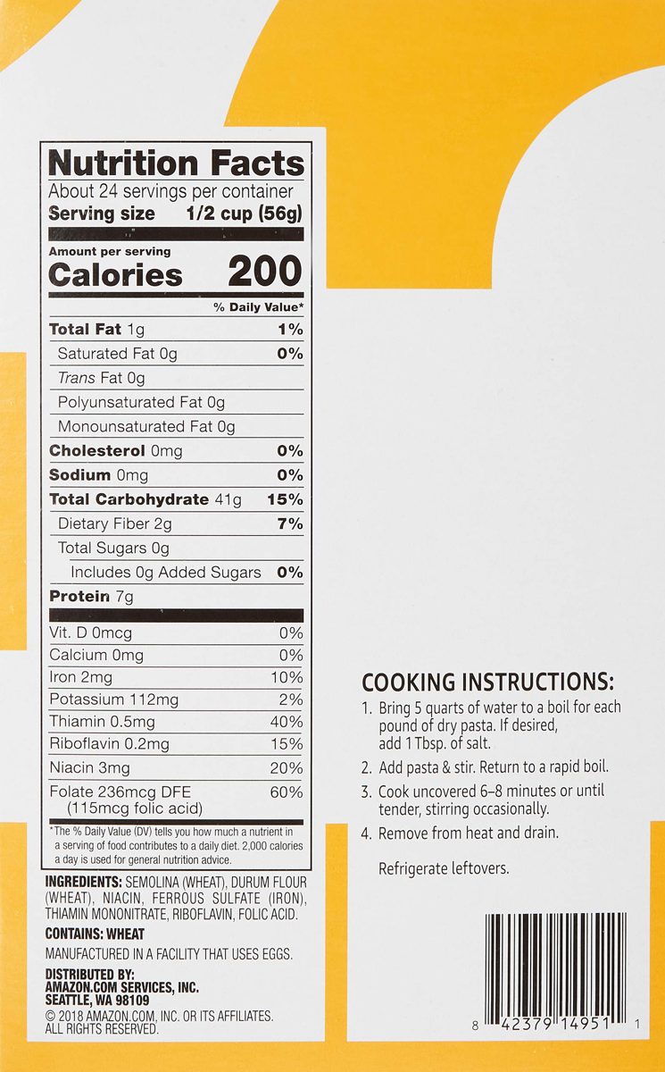 Solimo Pasta, Elbows, 48oz