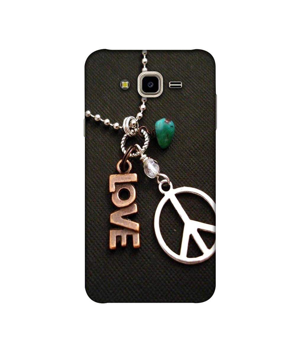 Amazon Brand - Solimo Designer Love and Peace 3D Printed Hard Back Case Mobile Cover for Samsung Galaxy J7 Nxt