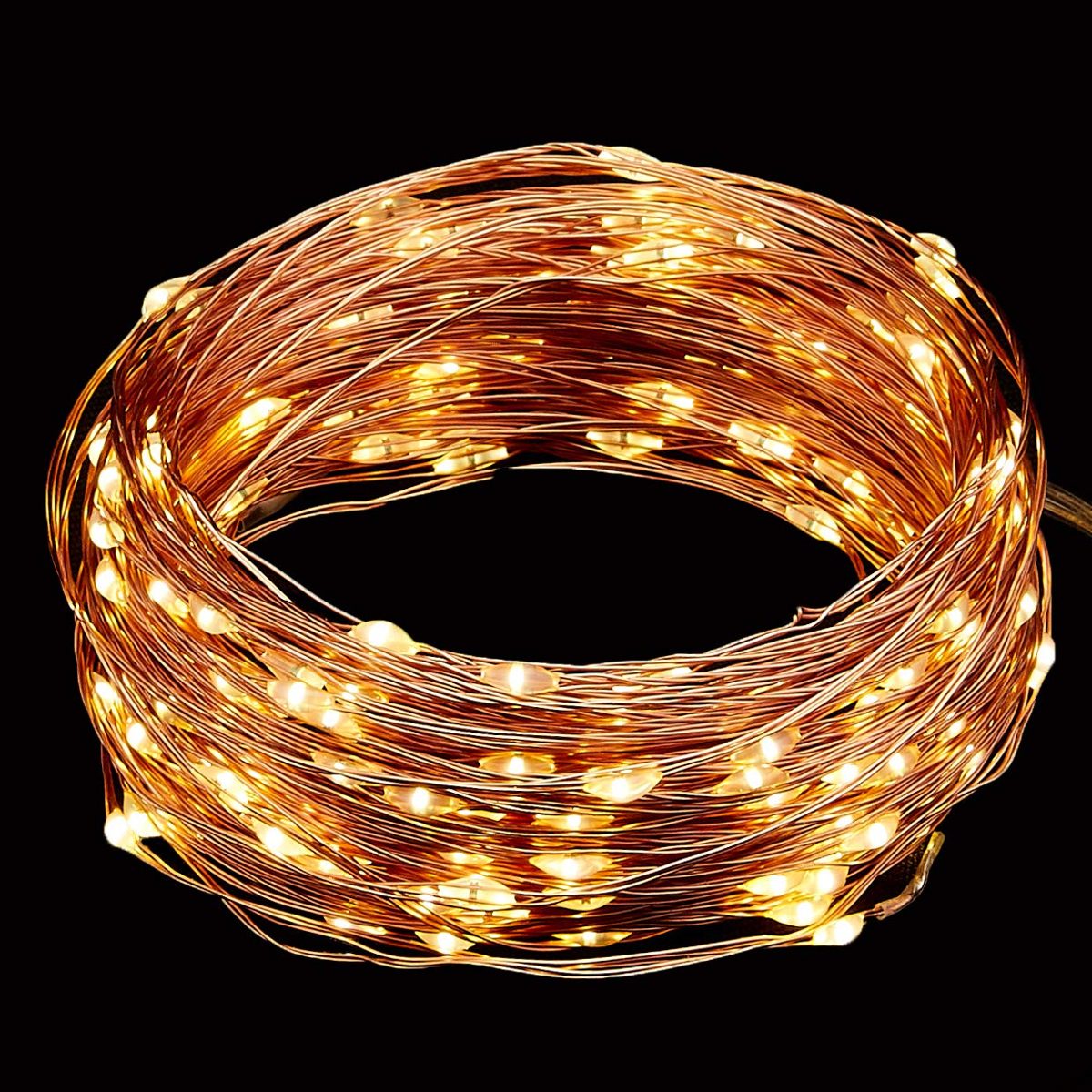Amazon Brand - Solimo 200 LED Copper String Light for Decoration, USB Powered, Warm White